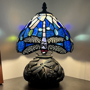8" Tiffany Dragonfly Shade Werfactory® Stained Glass Shade